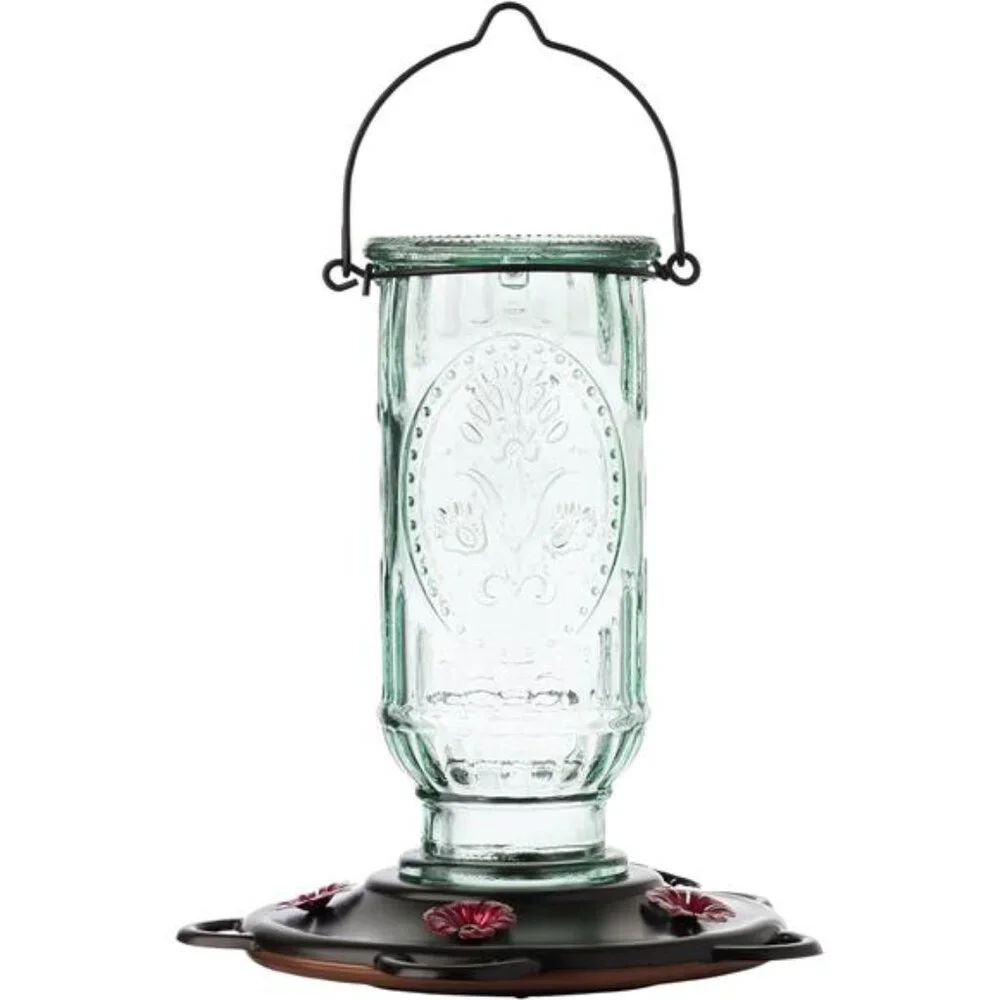 More Birds Vintage Hummingbird Feeder, Antique Glass Hummingbird Feeders